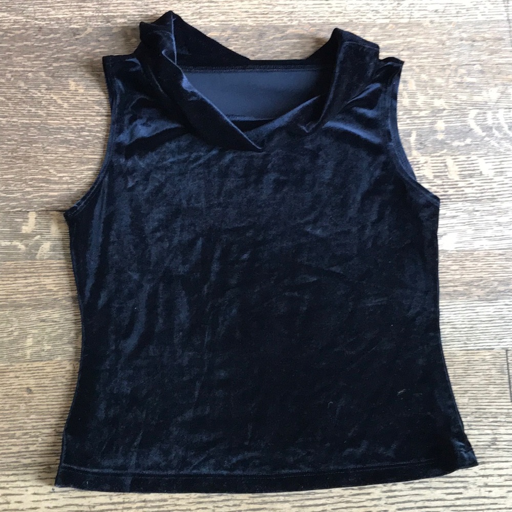 Classic Black Velvet Cowl Neck Camisole